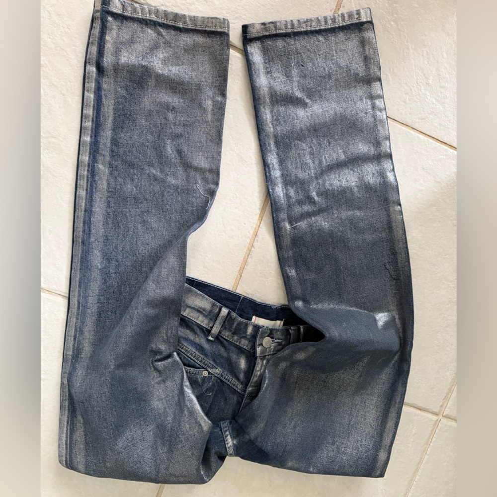 western core mob wife cowboy metallic BDG Urban Outfitters Sz 25 Silver wash - Picture 7 of 7